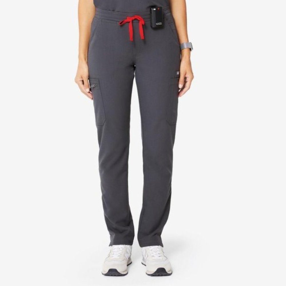 Women's Charcoal Yola - Petite Skinny Scrub Pant